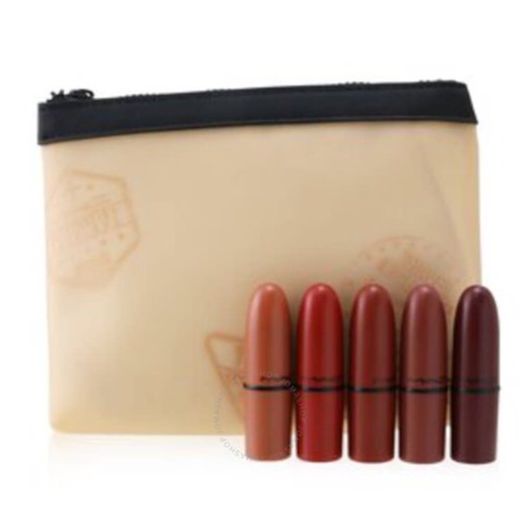 NIB MAC Travel Exclusive Mini Lipstick set 5 BOLD shade Velvet Teddy Russian Red - Picture 4 of 4